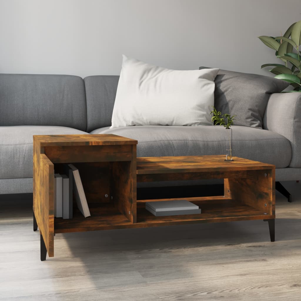 Coffee table, smoky oak, 100x50x45 cm, processed wood