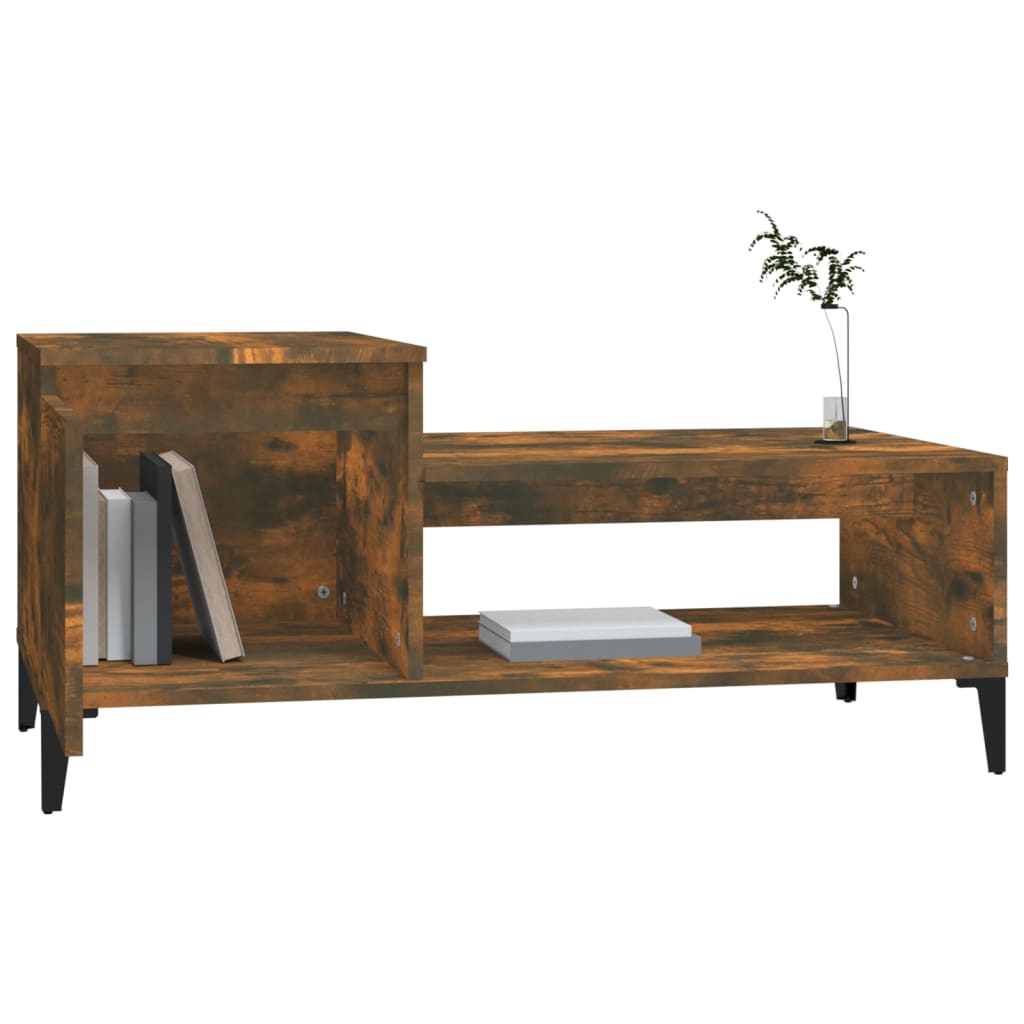 Coffee table, smoky oak, 100x50x45 cm, processed wood