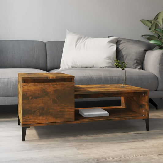 Coffee table, smoky oak, 100x50x45 cm, processed wood