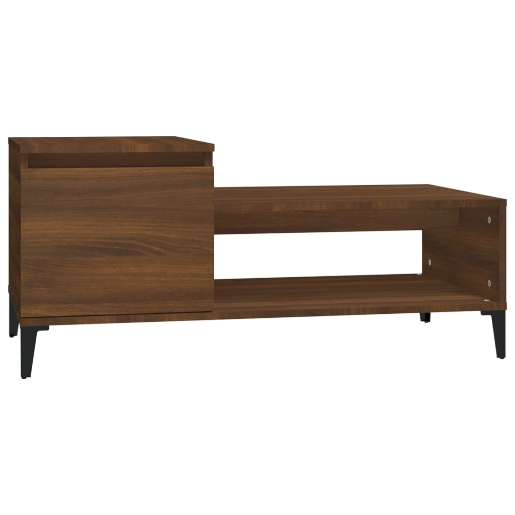 Coffee table, brown oak, 100x50x45 cm, processed wood