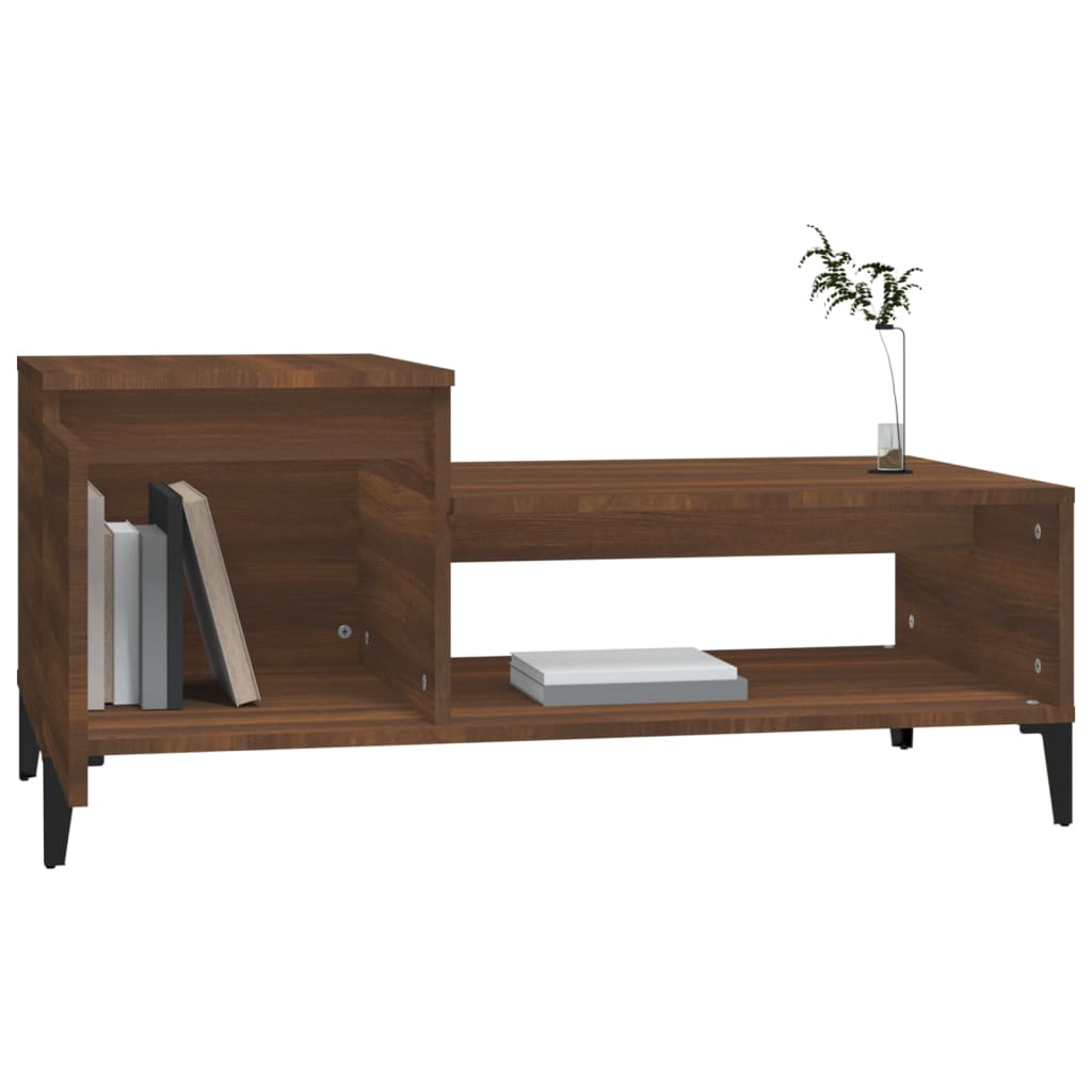 Coffee table, brown oak, 100x50x45 cm, processed wood