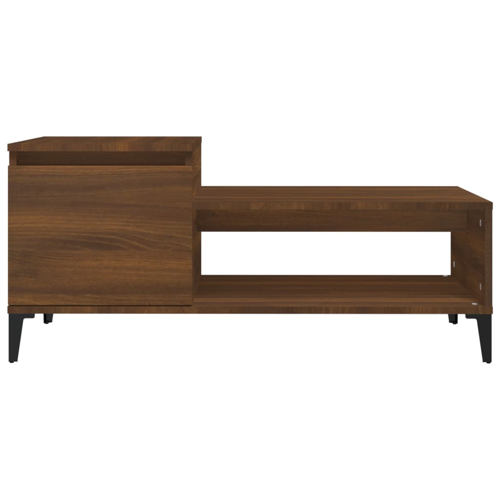 Coffee table, brown oak, 100x50x45 cm, processed wood