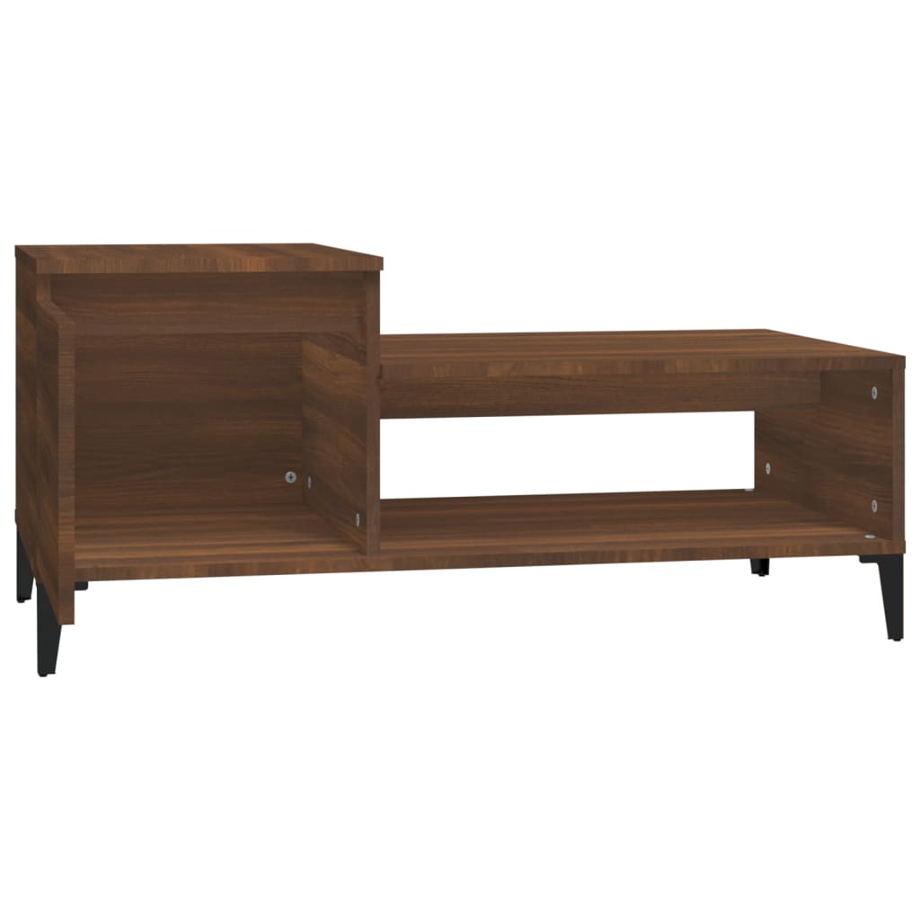 Coffee table, brown oak, 100x50x45 cm, processed wood