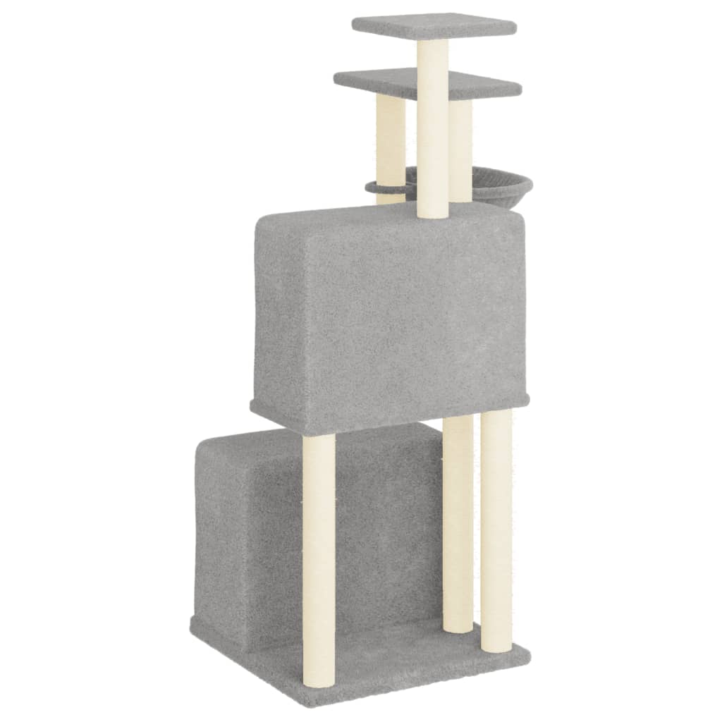 Cat set, sisal rope poles, light grey, 122 cm