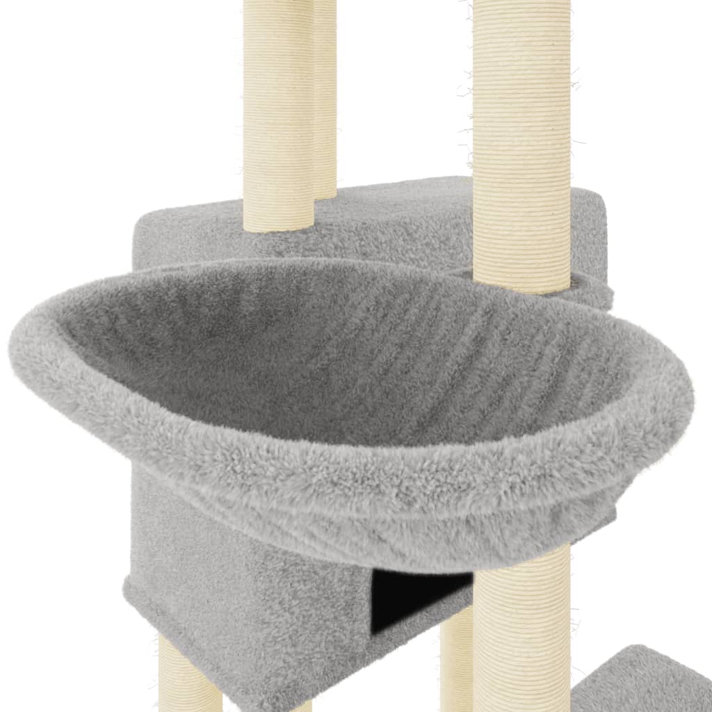 Cat set, sisal rope poles, light grey, 122 cm