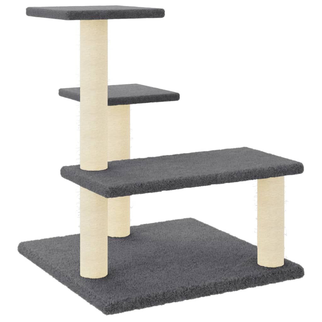 Ansamblu pisici cu stâlpi din funie sisal, gri închis, 61 cm