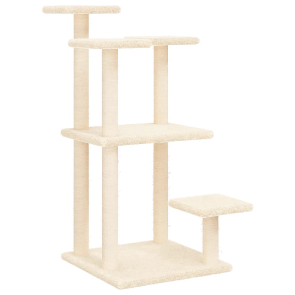 Scratching posts for cats with platforms, cream, 98.5 cm