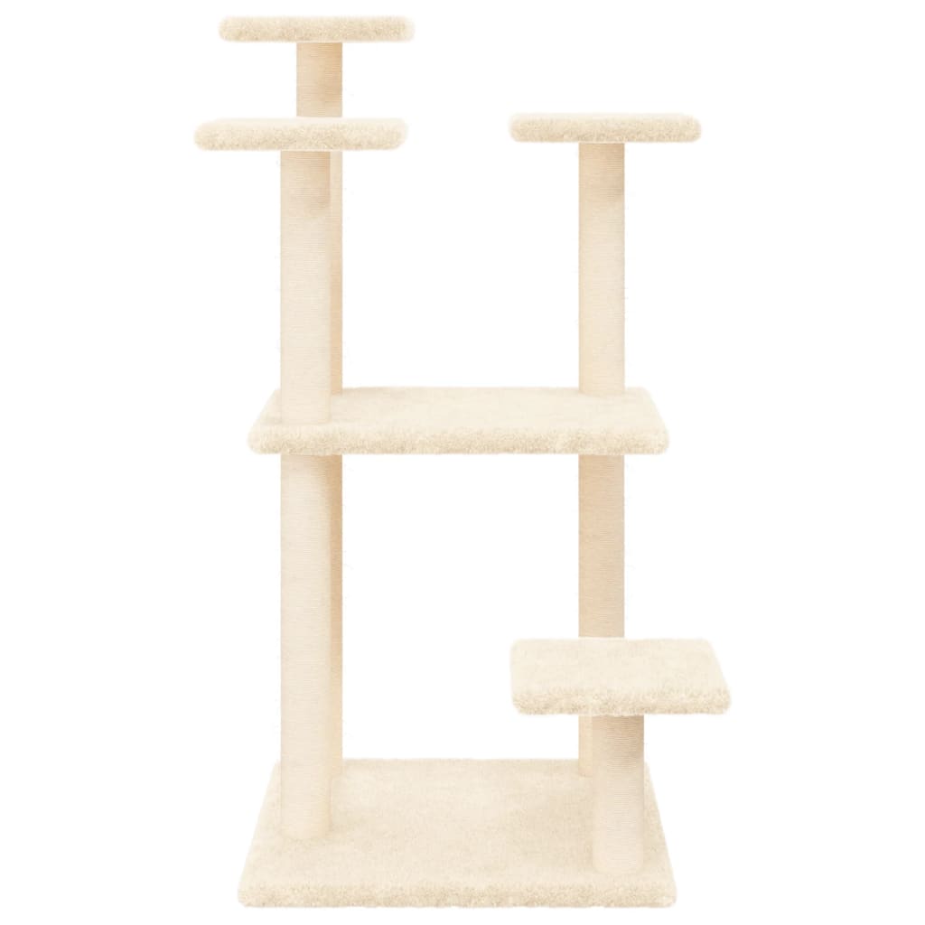 Scratching posts for cats with platforms, cream, 98.5 cm