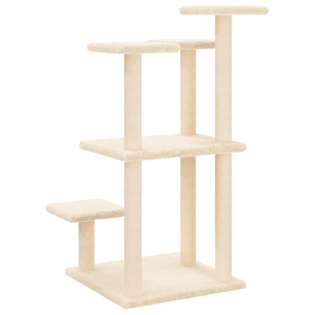 Scratching posts for cats with platforms, cream, 98.5 cm