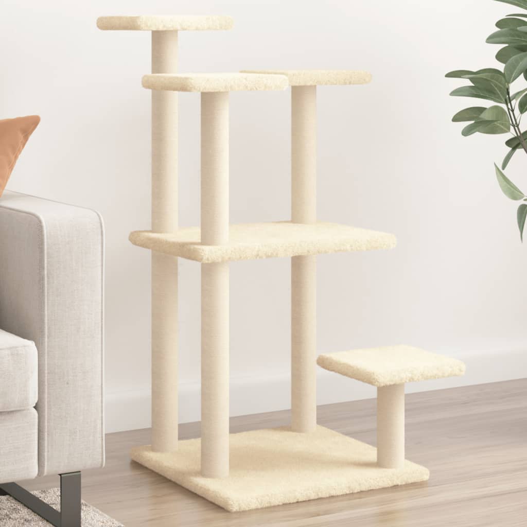 Scratching posts for cats with platforms, cream, 98.5 cm