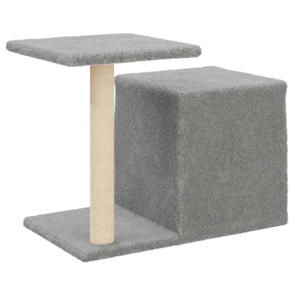 Ansamblu pisici, stâlpi din funie sisal, gri deschis, 50,5 cm