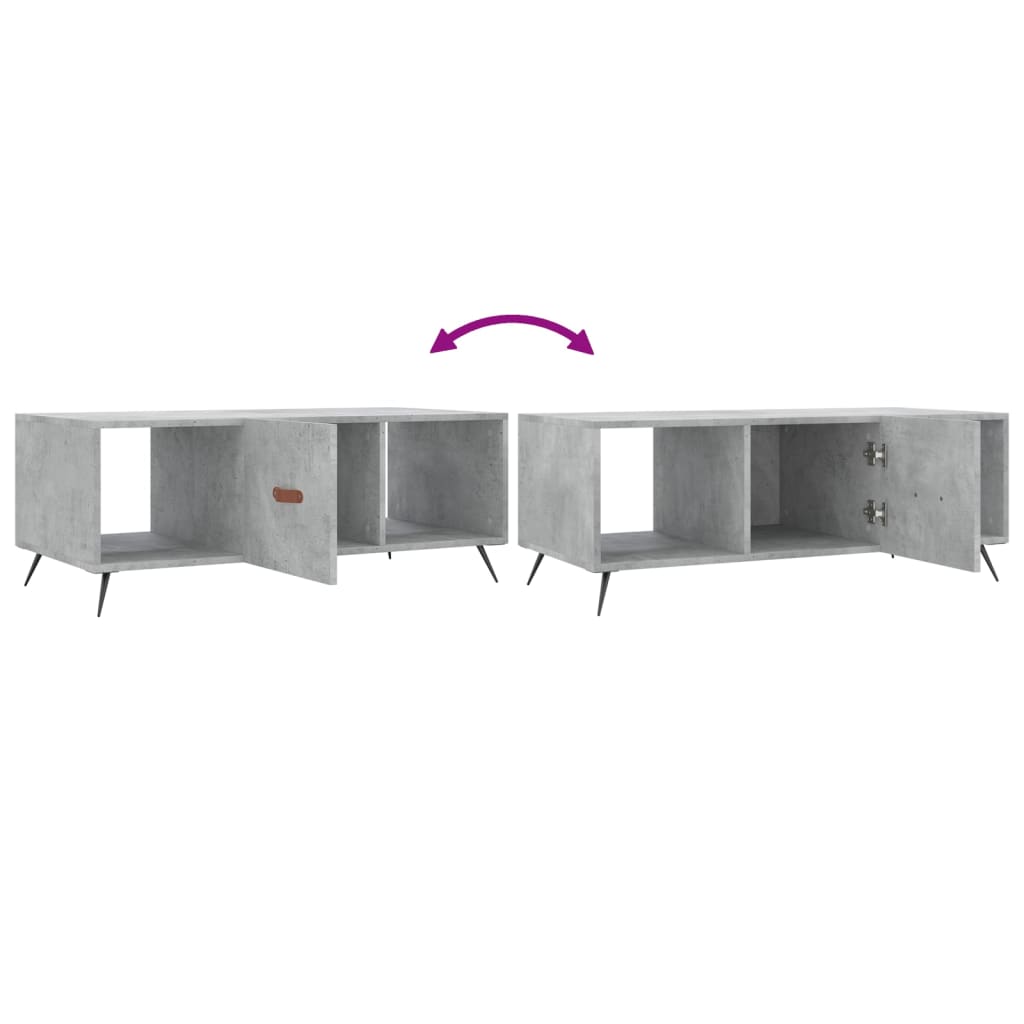 Coffee table, concrete gray, 102x50x40 cm, processed wood