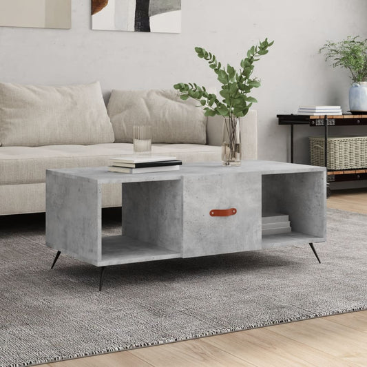 Coffee table, concrete gray, 102x50x40 cm, processed wood