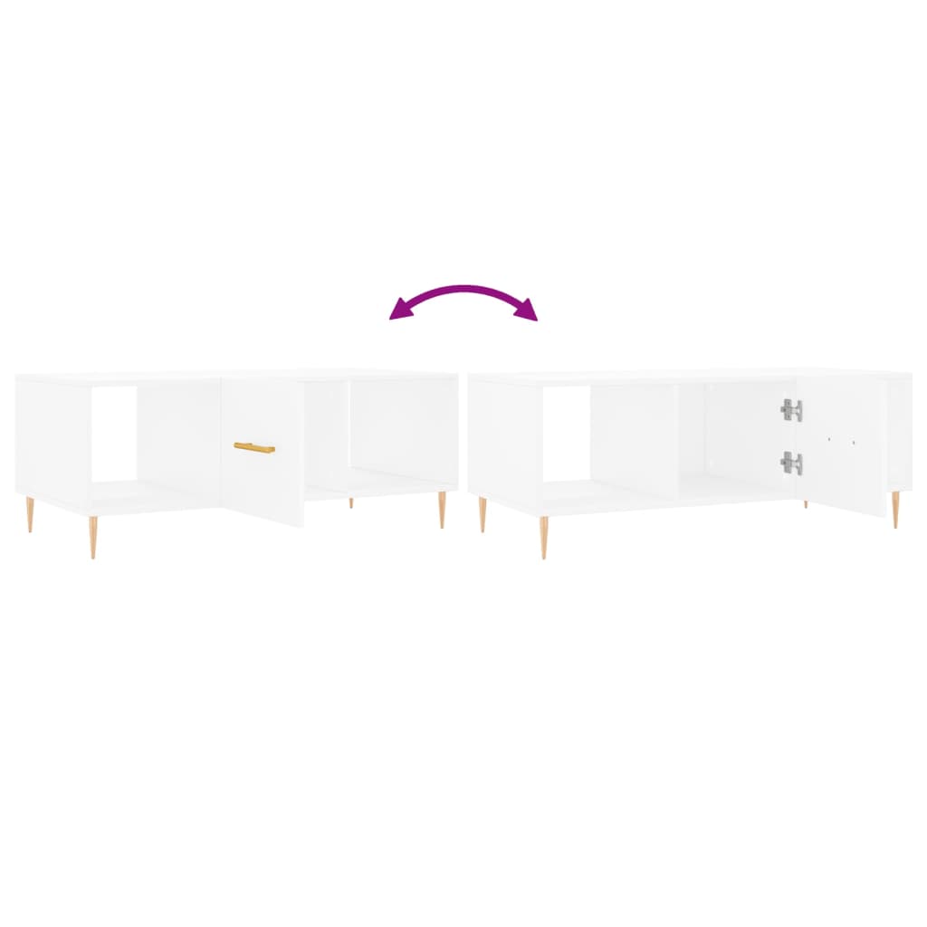 Coffee table, white, 102x50x40 cm, composite wood