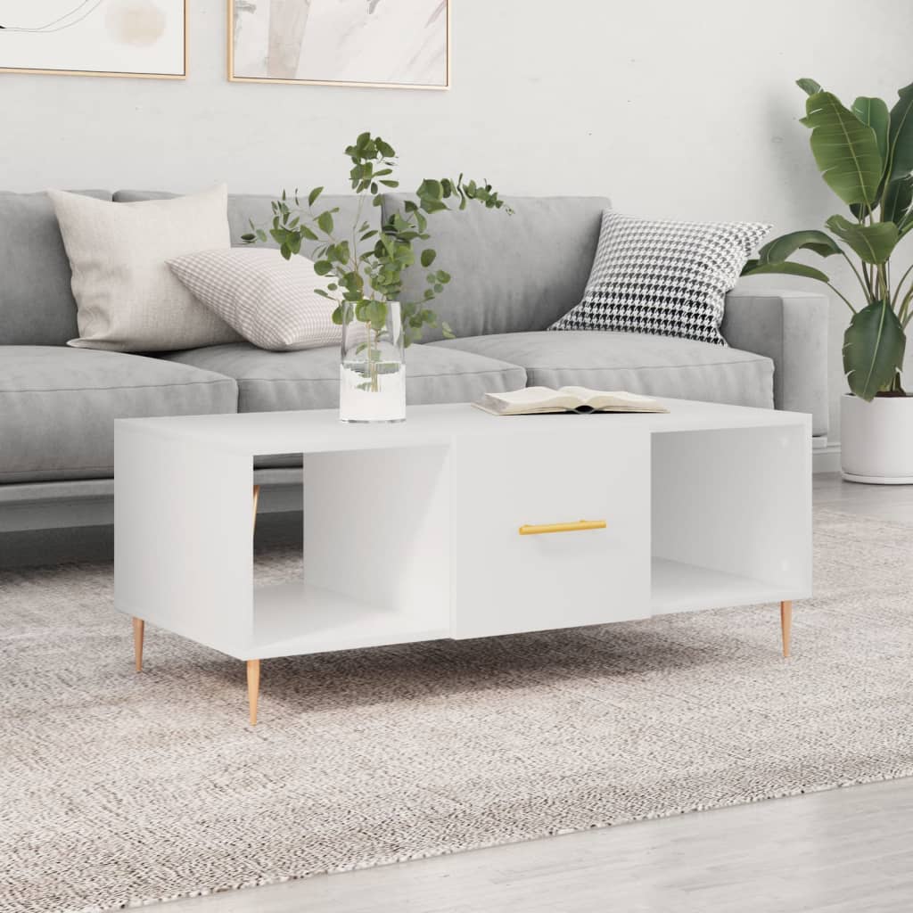 Coffee table, white, 102x50x40 cm, composite wood