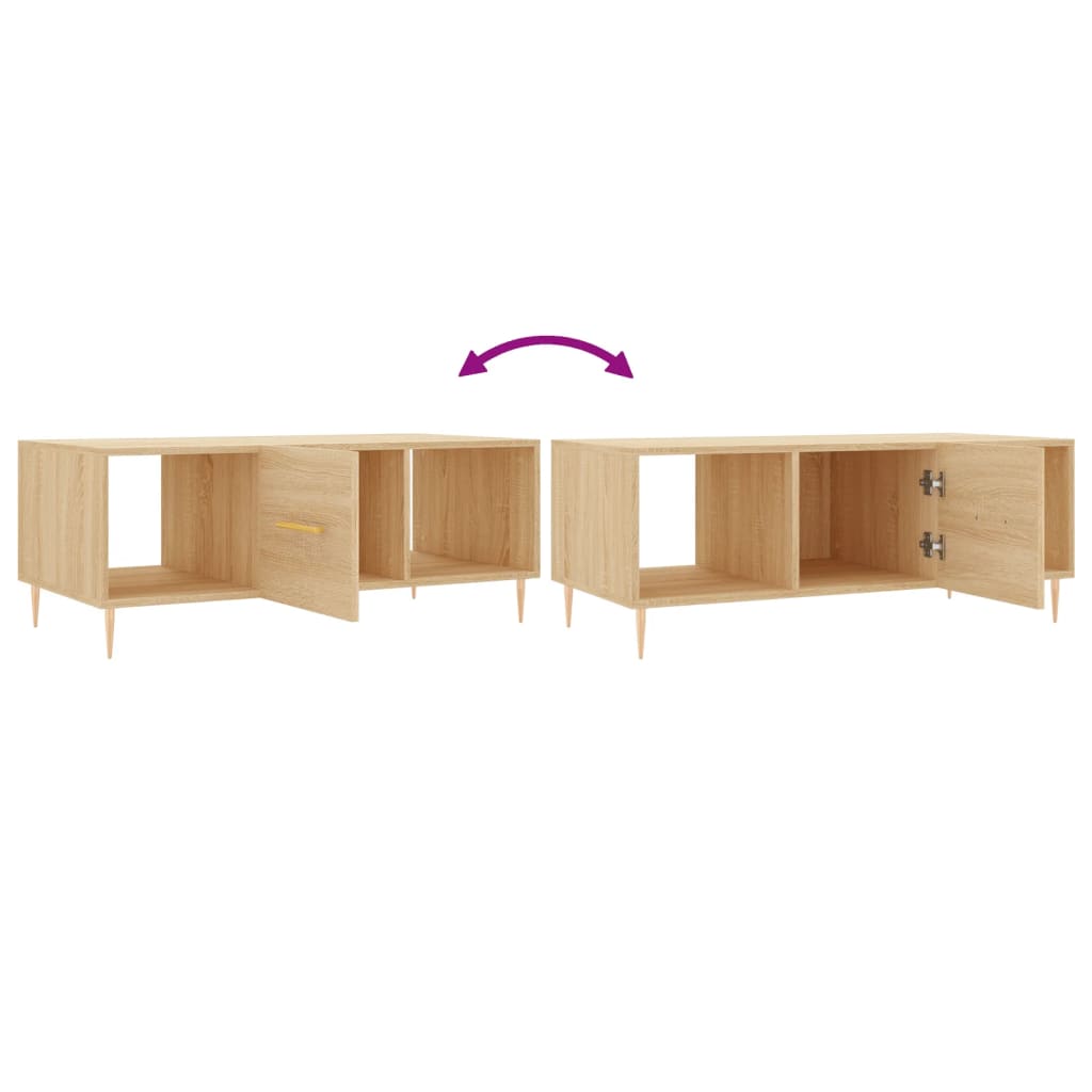 Coffee table, sonoma oak, 102x50x40 cm, processed wood