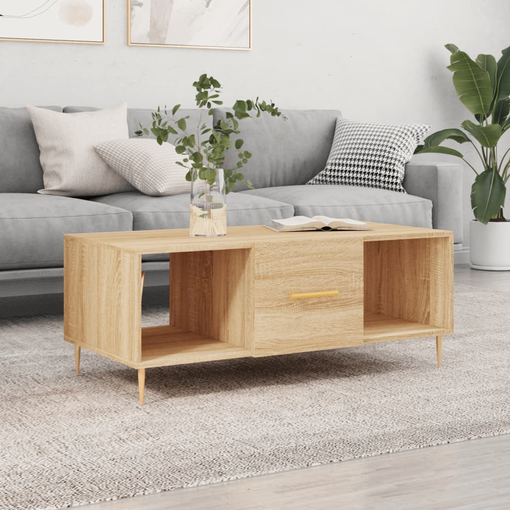 Coffee table, sonoma oak, 102x50x40 cm, processed wood