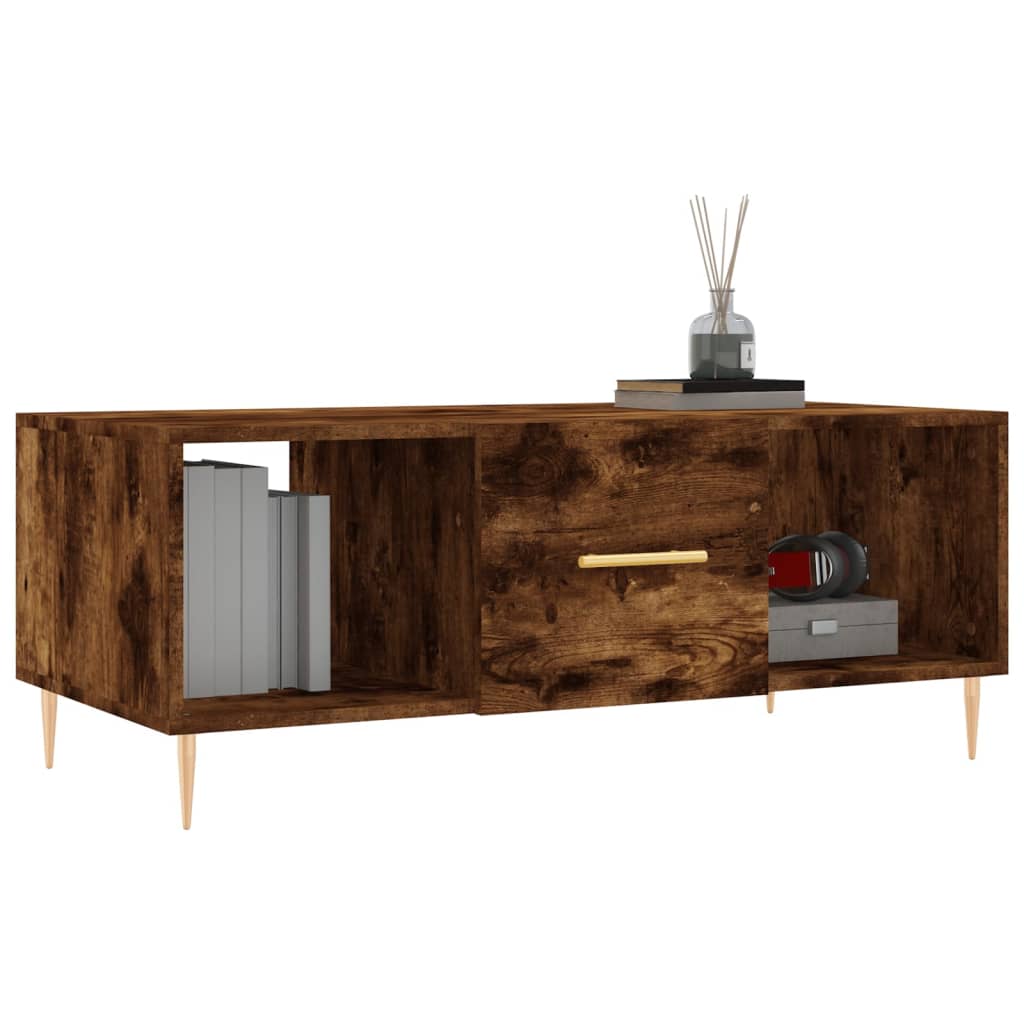 Coffee table, smoked oak, 102x50x40 cm, processed wood