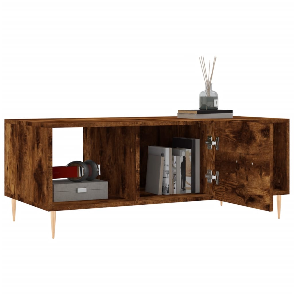 Coffee table, smoked oak, 102x50x40 cm, processed wood