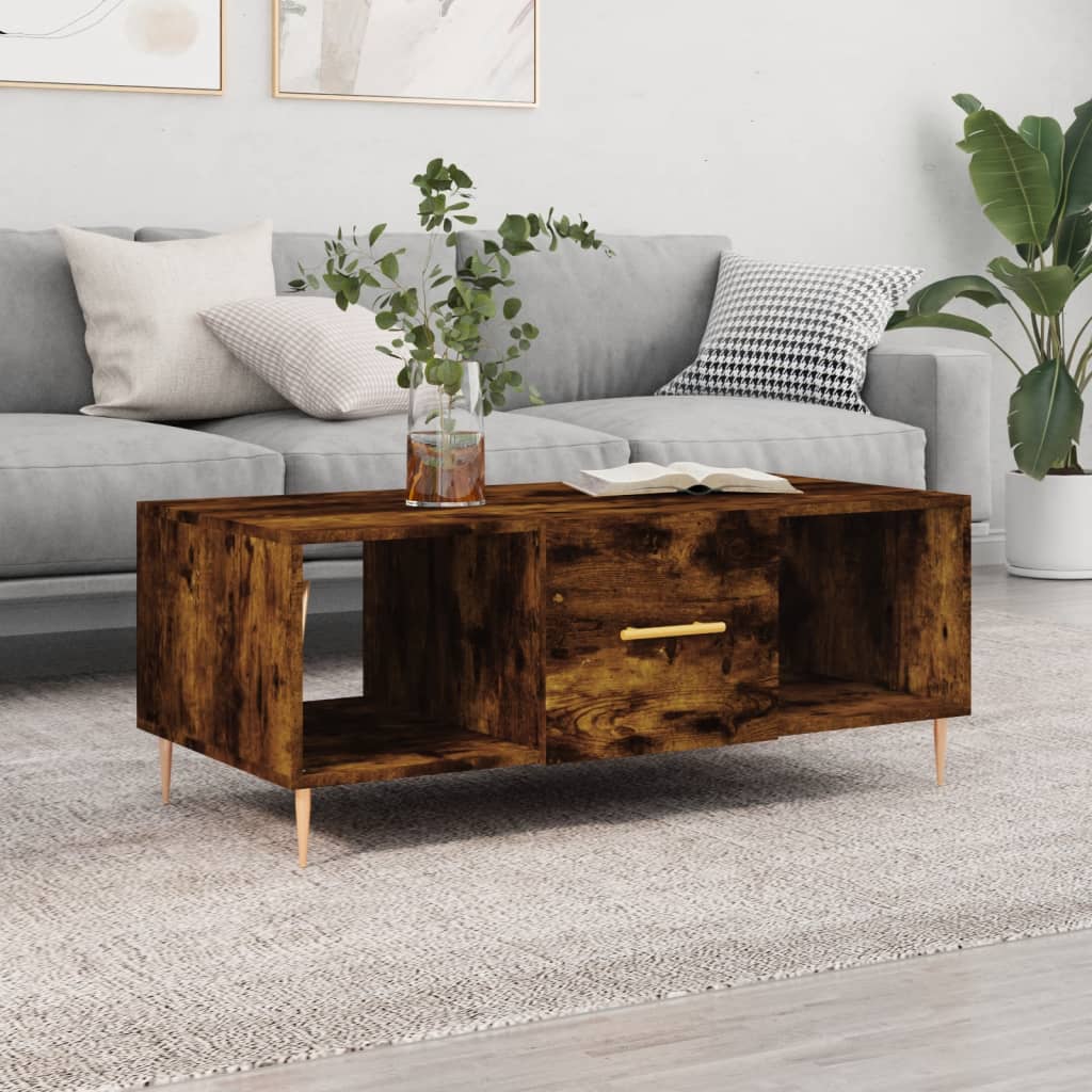 Coffee table, smoked oak, 102x50x40 cm, processed wood