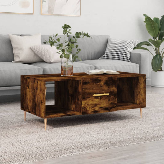 Coffee table, smoked oak, 102x50x40 cm, processed wood