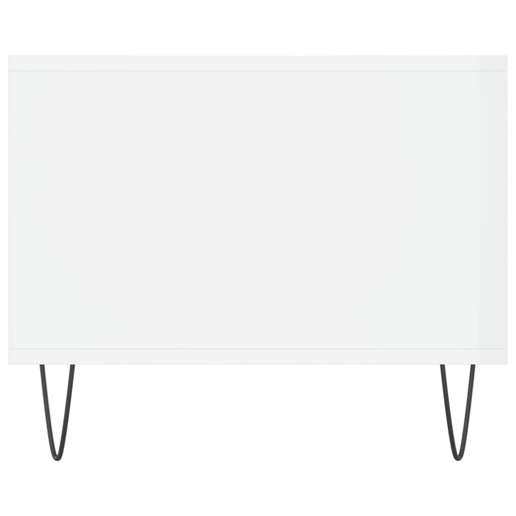 Coffee table, glossy white, 102x50x40 cm, processed wood