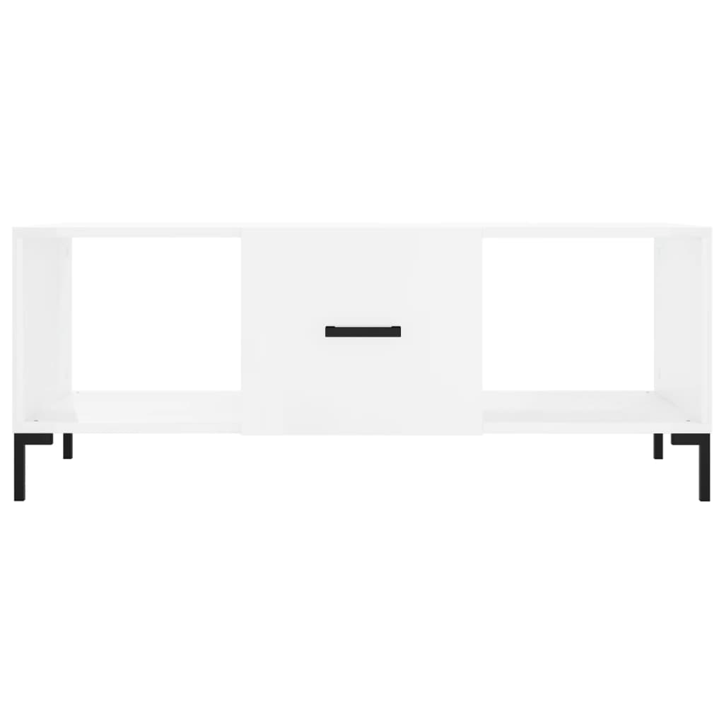 Coffee table, glossy white, 102x50x40 cm, processed wood
