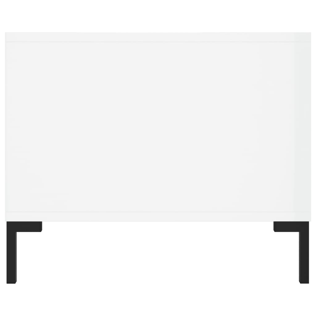 Coffee table, glossy white, 102x50x40 cm, processed wood
