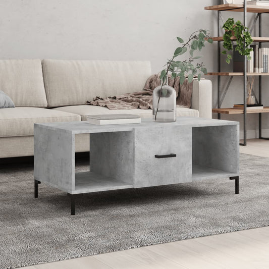 Coffee table, concrete gray, 102x50x40 cm, processed wood