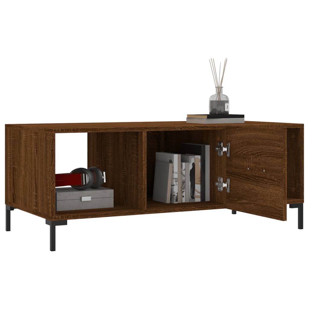 Coffee table, brown oak, 102x50x40 cm, composite wood
