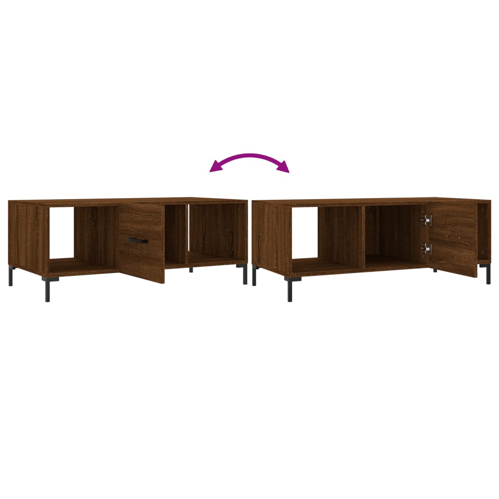 Coffee table, brown oak, 102x50x40 cm, composite wood