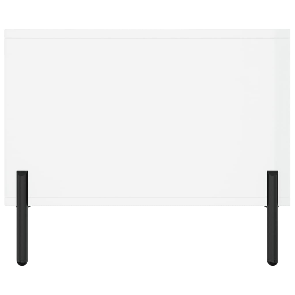 Coffee table, glossy white, 102x50x40 cm, processed wood