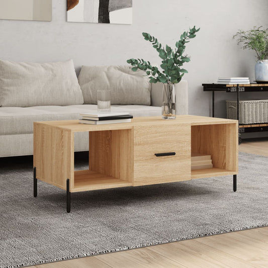 Coffee table, sonoma oak, 102x50x40 cm, processed wood
