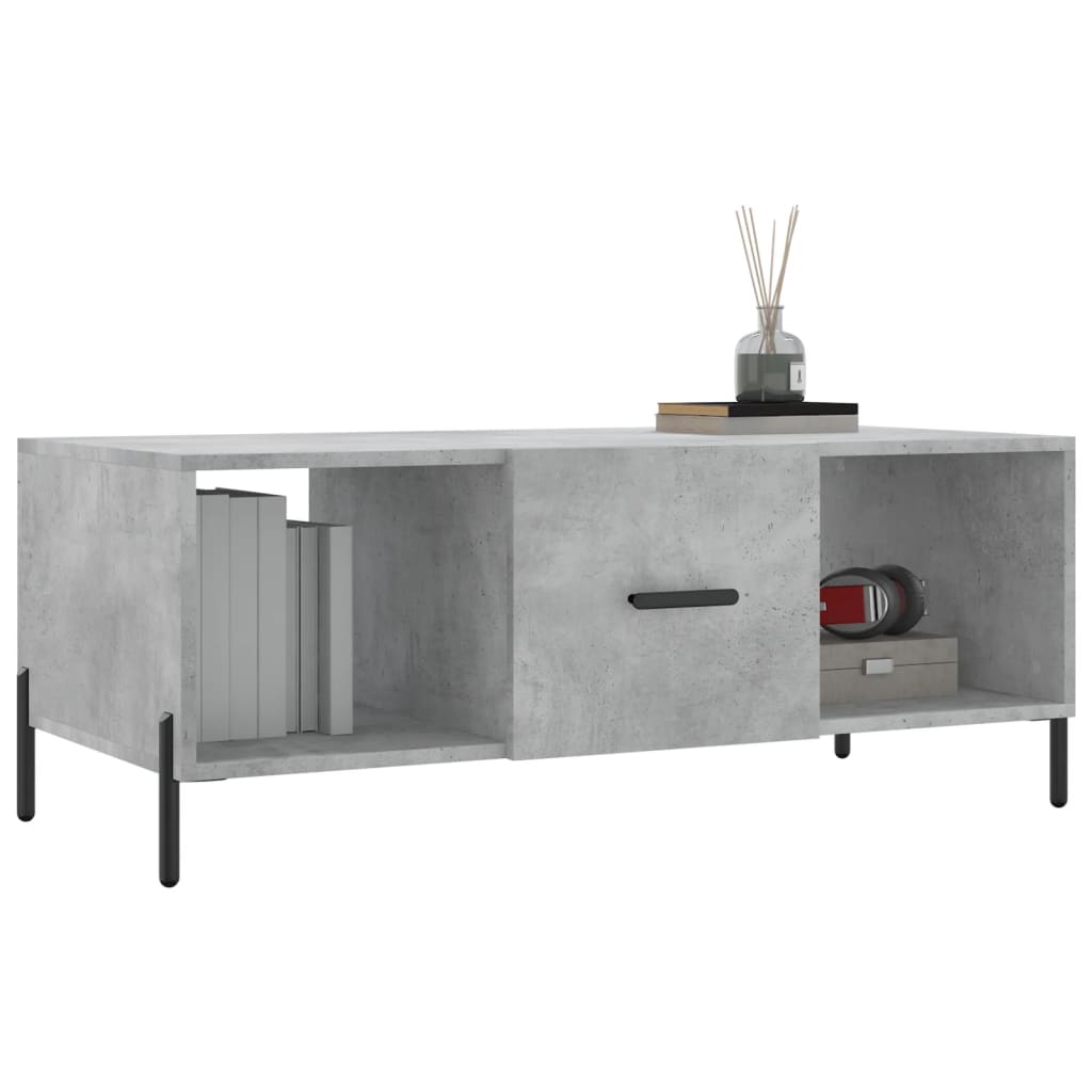 Coffee table, concrete gray, 102x50x40 cm, processed wood