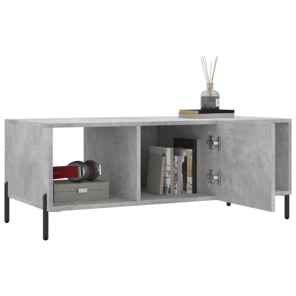 Coffee table, concrete gray, 102x50x40 cm, processed wood