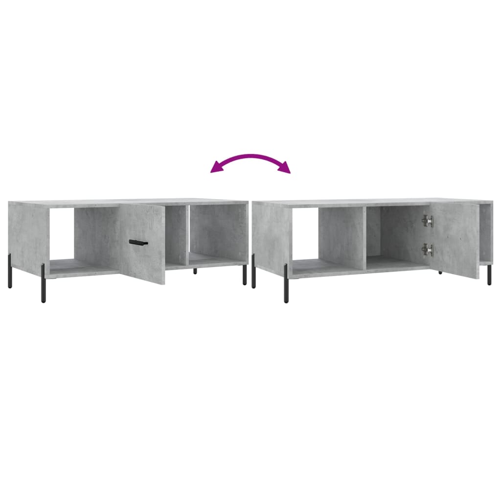 Coffee table, concrete gray, 102x50x40 cm, processed wood