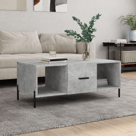 Coffee table, concrete gray, 102x50x40 cm, processed wood