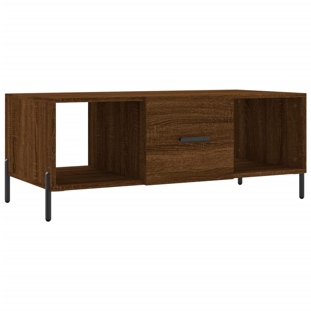 Coffee table, brown oak, 102x50x40 cm, composite wood