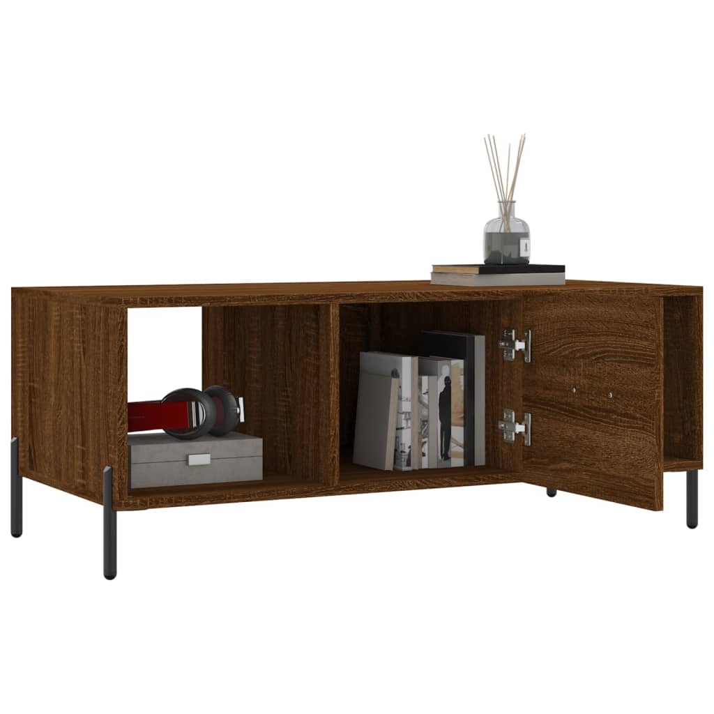 Coffee table, brown oak, 102x50x40 cm, composite wood