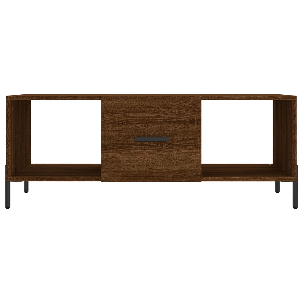 Coffee table, brown oak, 102x50x40 cm, composite wood