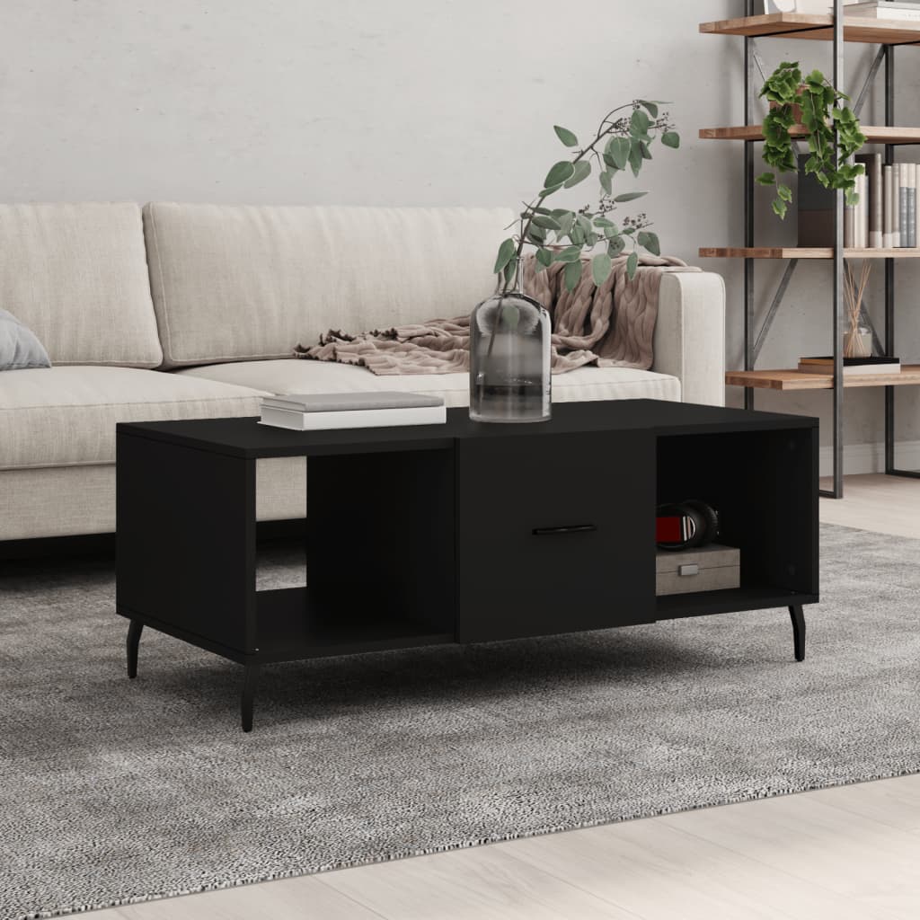 Coffee table, black, 102x50x40 cm, composite wood