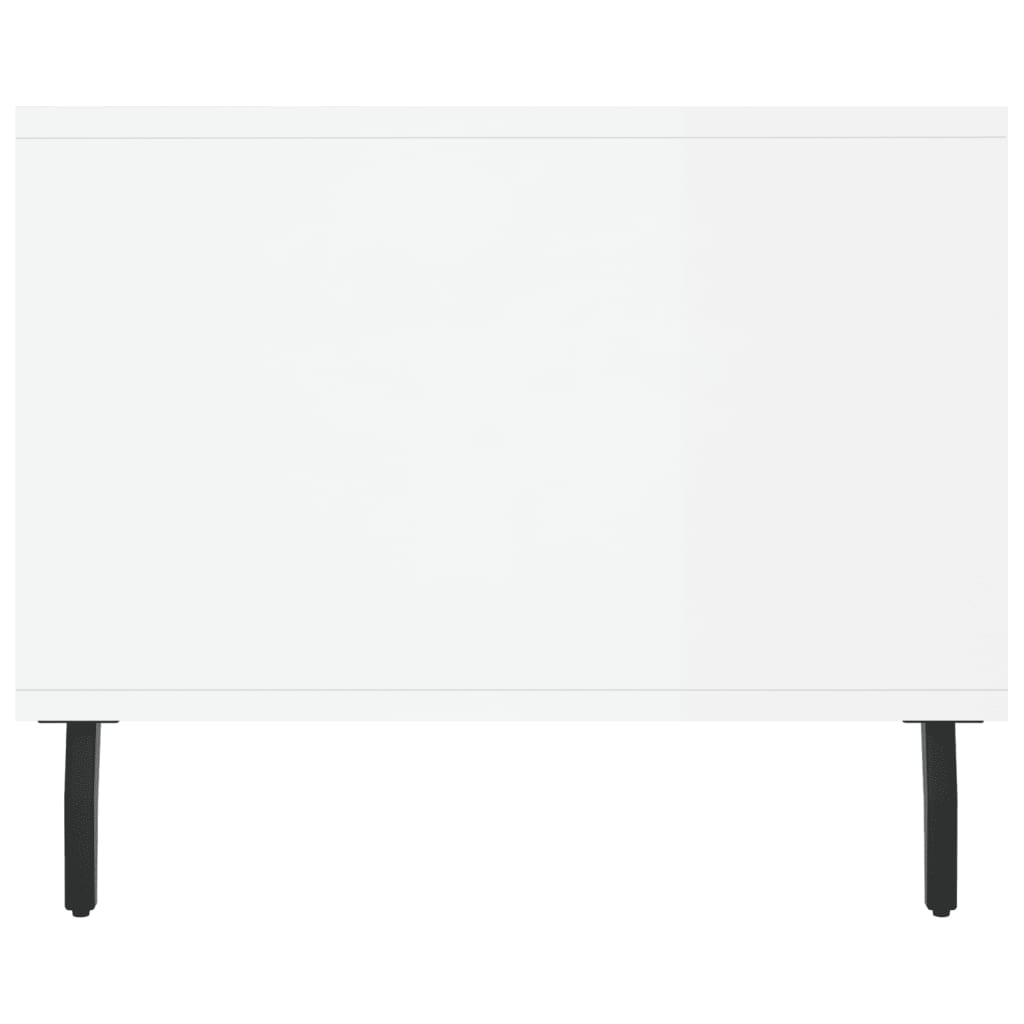 Coffee table, glossy white, 102x50x40 cm, processed wood