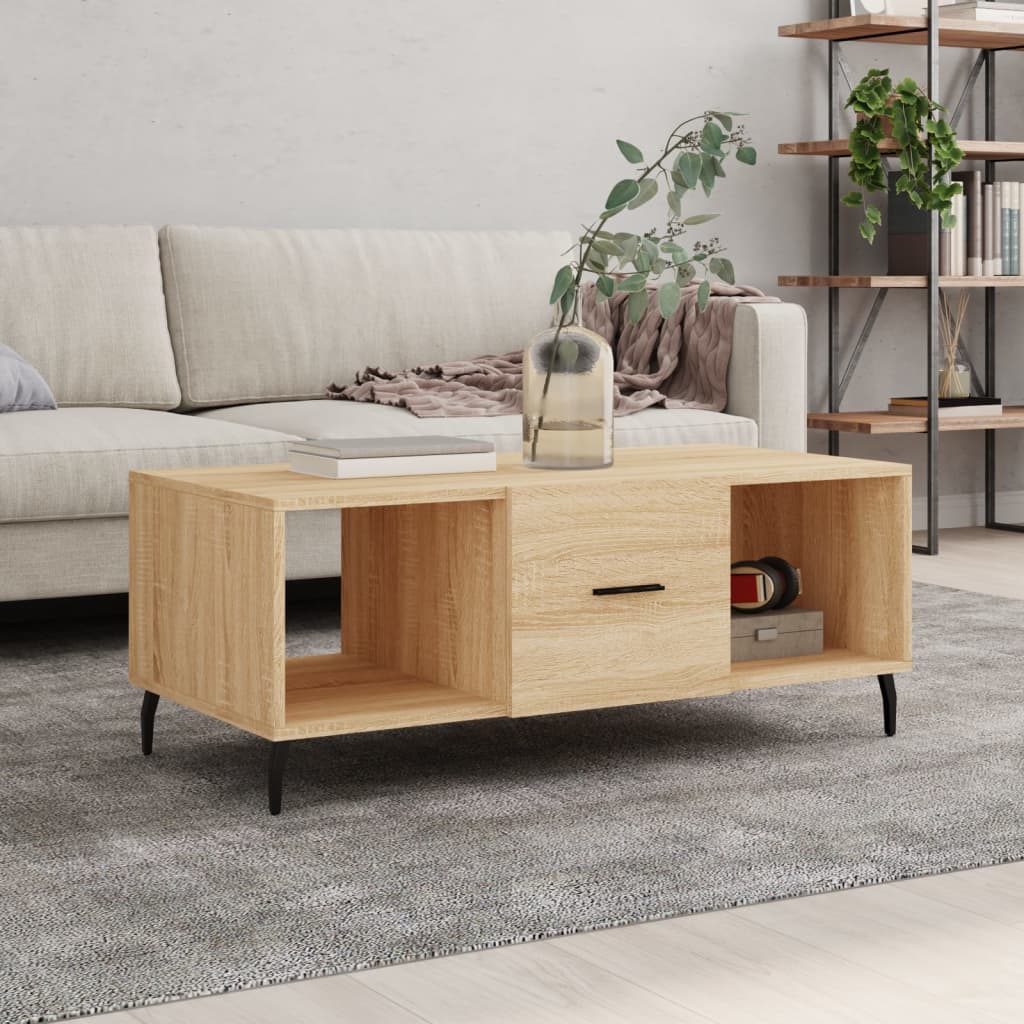 Coffee table, sonoma oak, 102x50x40 cm, processed wood