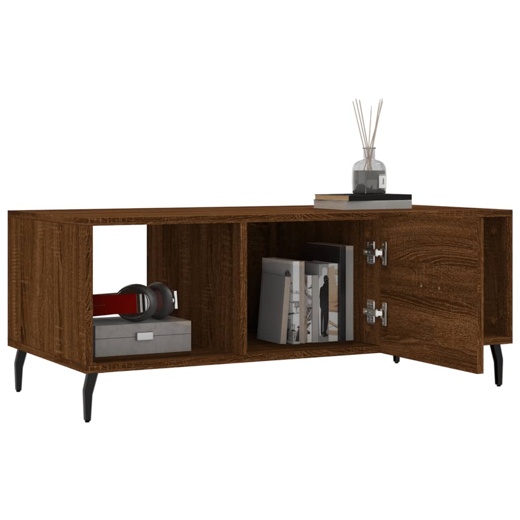 Coffee table, brown oak, 102x50x40 cm, composite wood