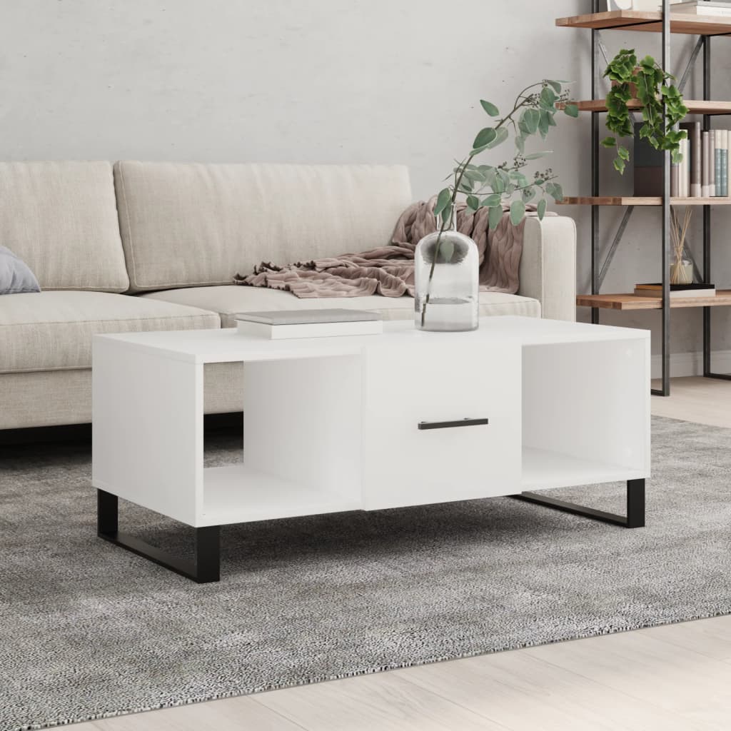 Coffee table, white, 102x50x40 cm, composite wood