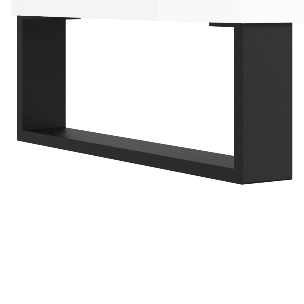 Coffee table, glossy white, 102x50x40 cm, processed wood