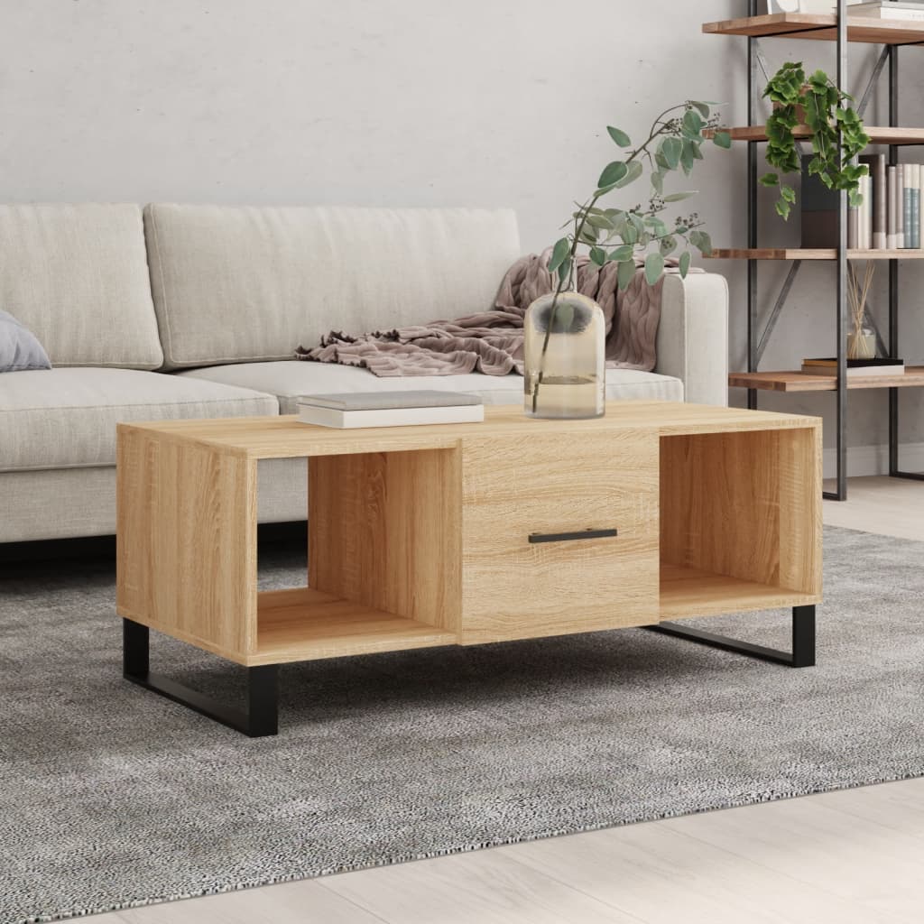 Coffee table, sonoma oak, 102x50x40 cm, processed wood