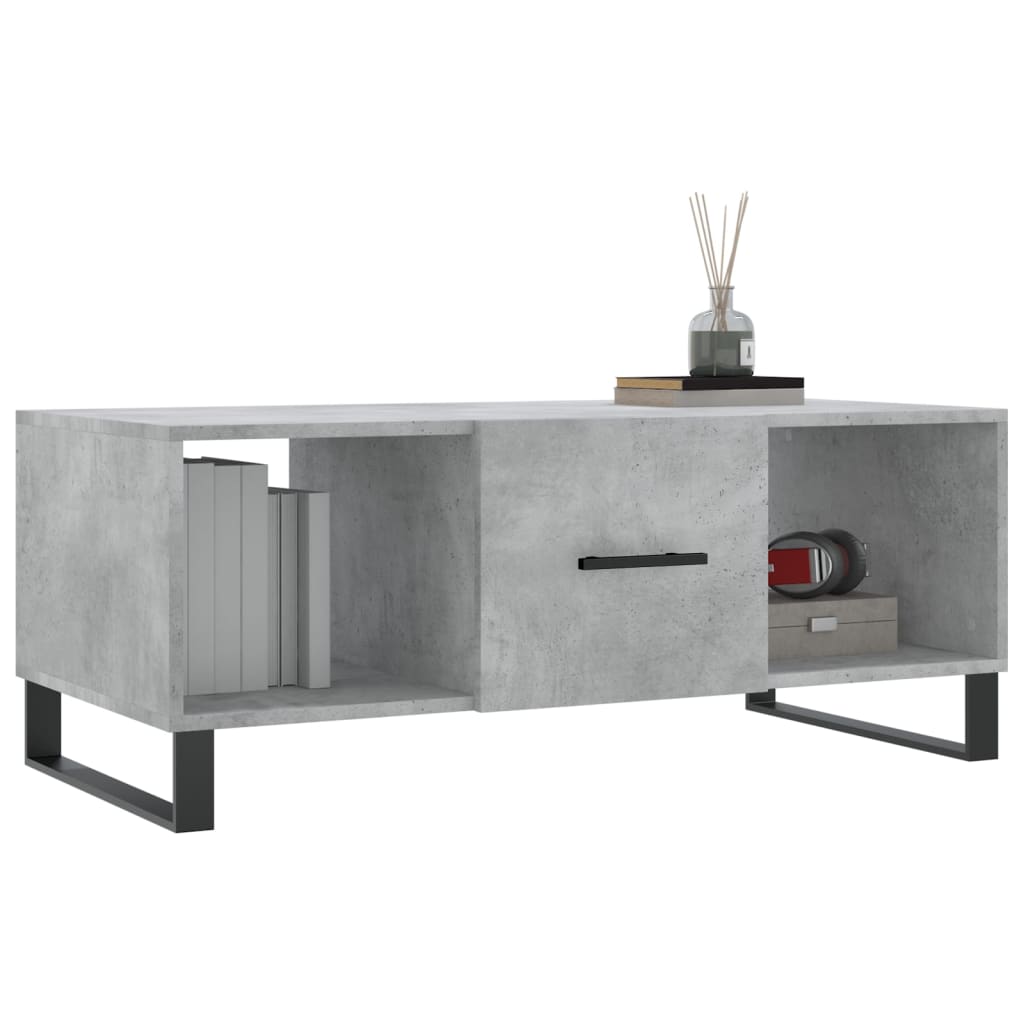 Coffee table, concrete gray, 102x50x40 cm, processed wood