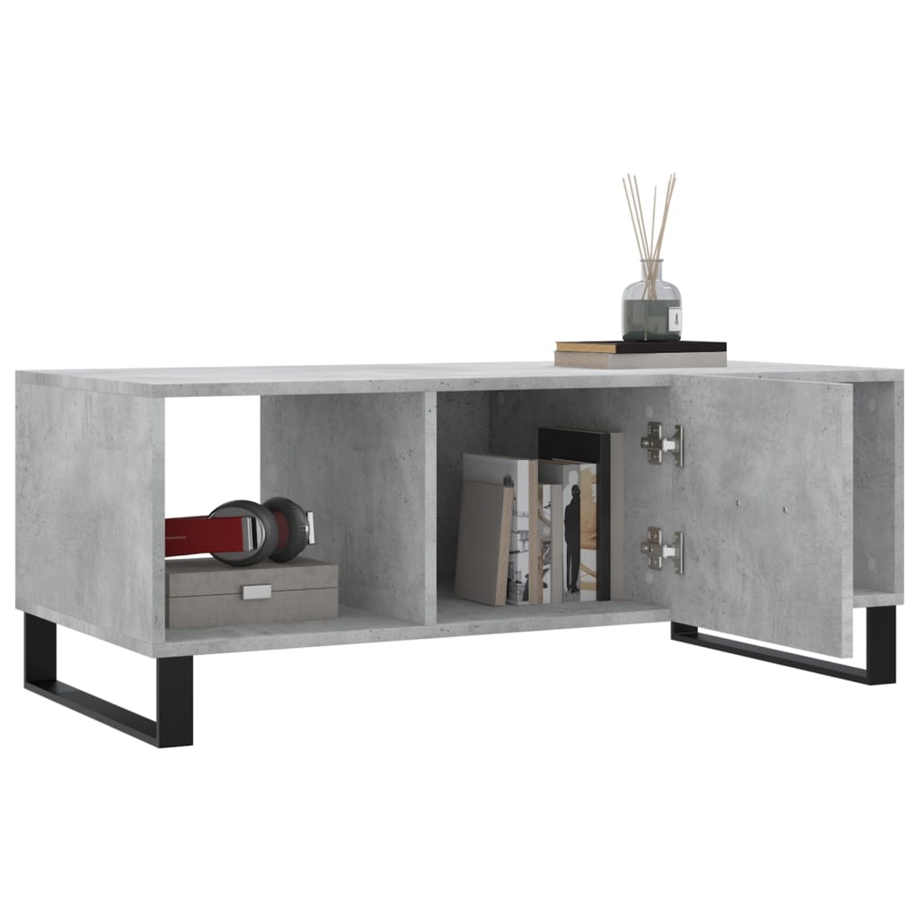 Coffee table, concrete gray, 102x50x40 cm, processed wood