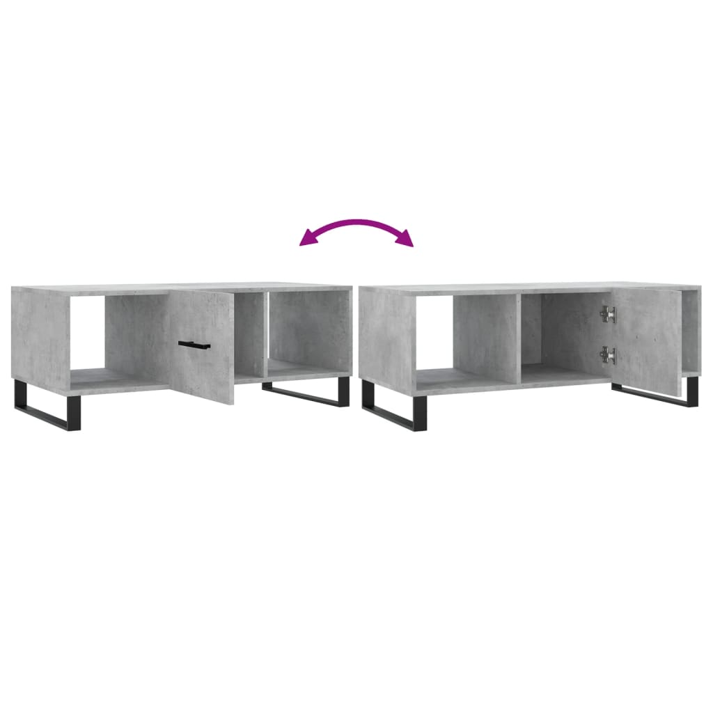 Coffee table, concrete gray, 102x50x40 cm, processed wood